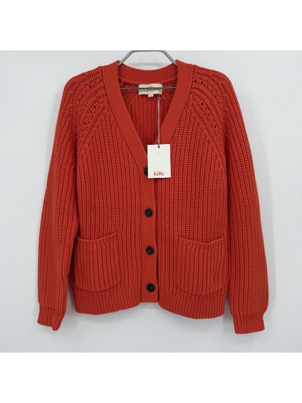 Kilte Collection Shae Cardigan in Candy Apple size 1/S Chunky Knit Button Front